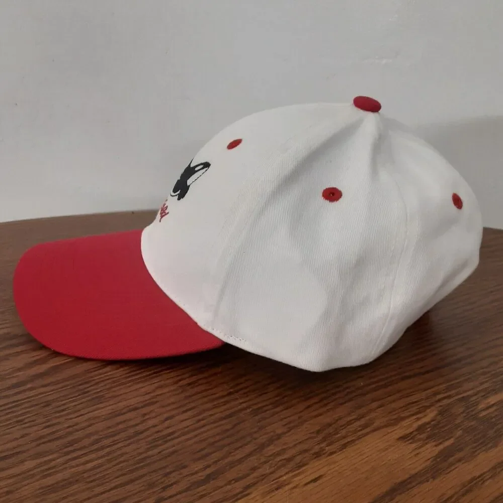 Vtg Seaworld Adventure Parks Embroidered Youth Orca Strapback Hat Red White